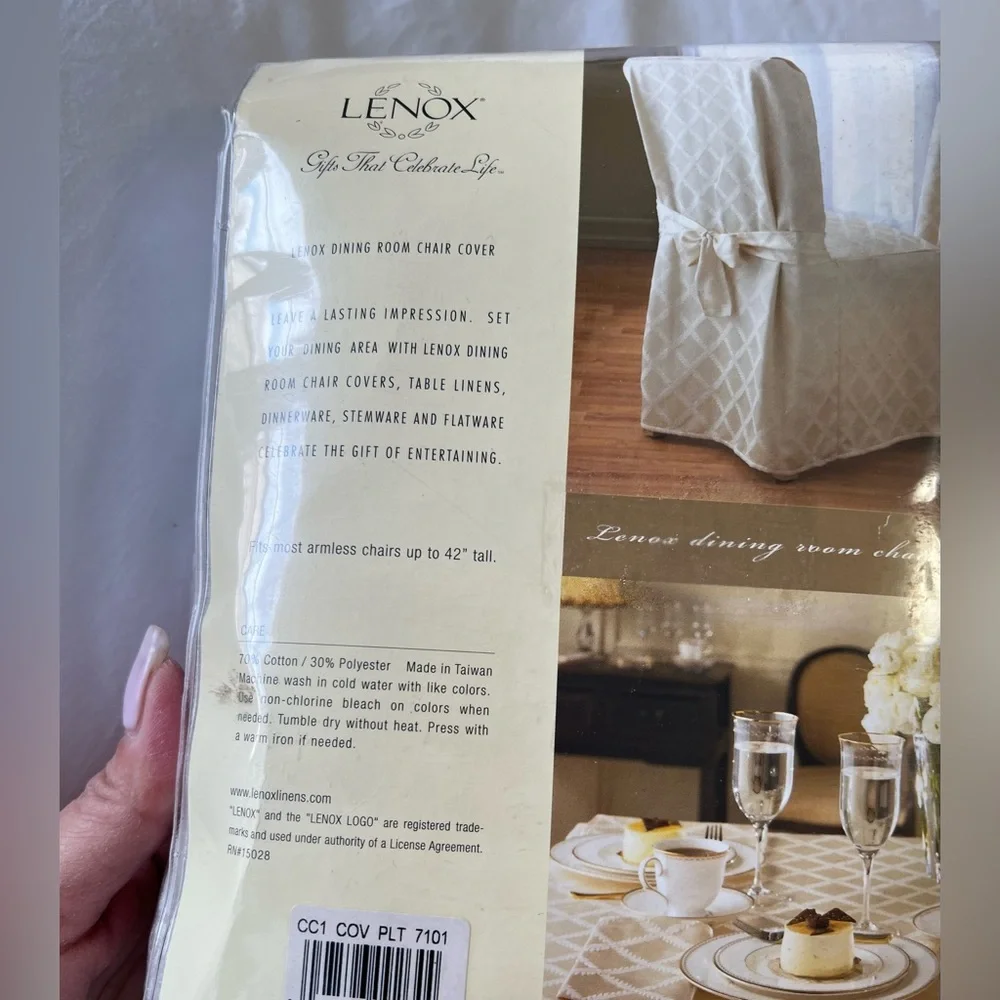 Lenox | Lot 2 | Platinum Laurel Leaf Dining Room Chair Covers | Universal 42”